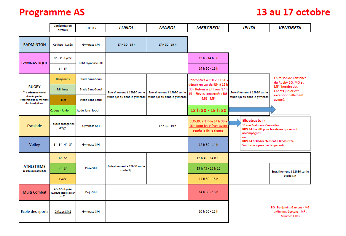 13 au 17 octobre as