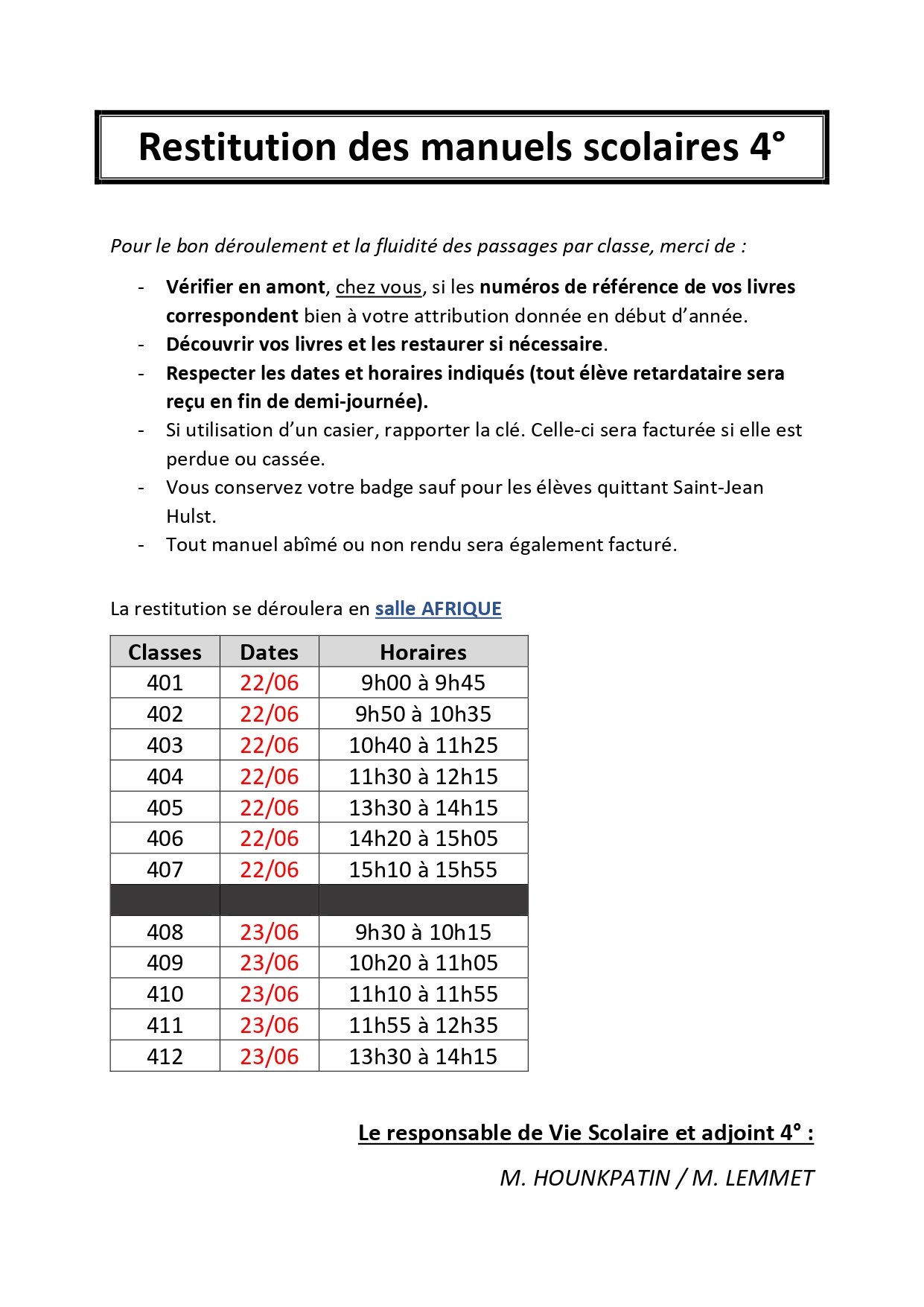 restitution des manuels 4° 2026 page 0001